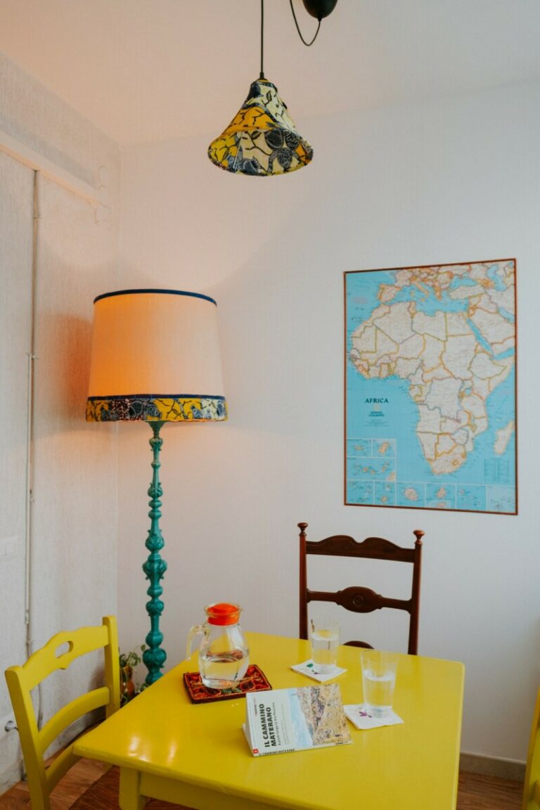 Table and Lamp at Habari Hostel