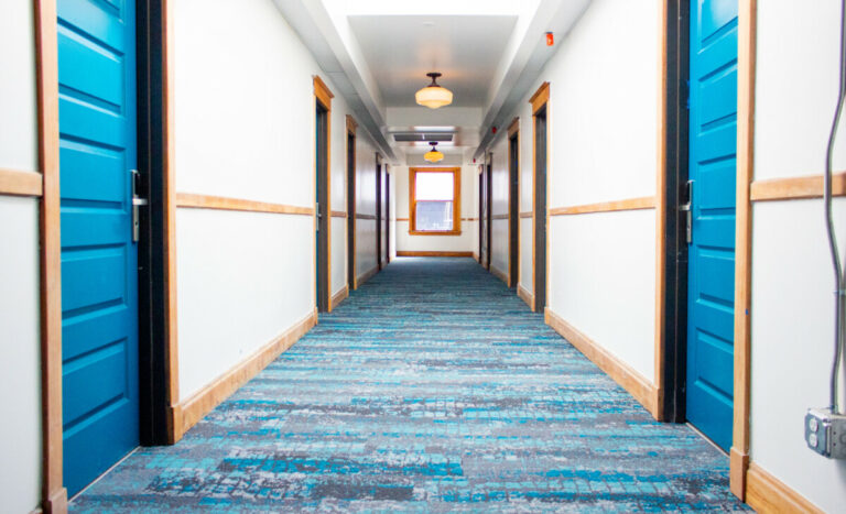 Historic hallways at 11th Avenue Hostel with original carpentry!